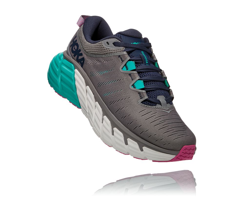 Hoka One One Gaviota 3 Huvudväg löparskor Dam MörkGrå - SE-8216563